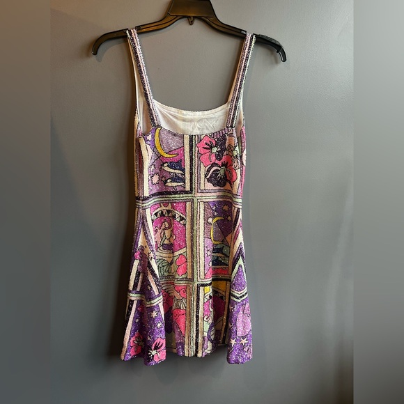 Oceanus Talia Hand beaded Multi-Colored crystal party dress - medium - Picture 3 of 6